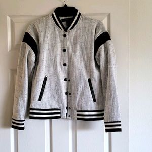 Forever 21 varsity baseball jacket black white